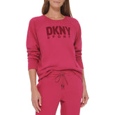 DKNY Women's Sport Pullover Sweatshirt, Black Cherry, Small